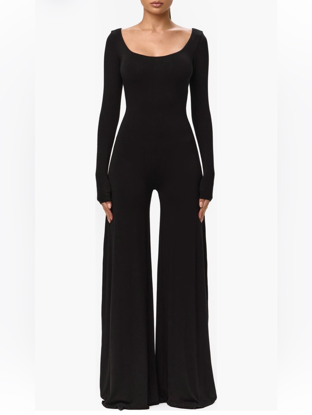 Naked Wardrobe $108 (current) Smooth Scoop Neck Long Sleeve Jumpsuit